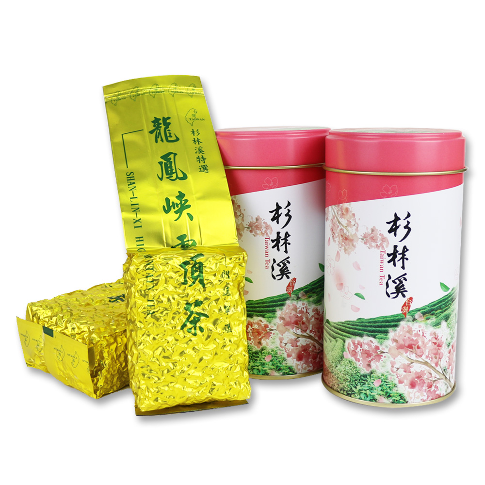 【台灣茗茶】龍鳳峽杉林溪高山茶2罐組(附提袋)♒90B016
